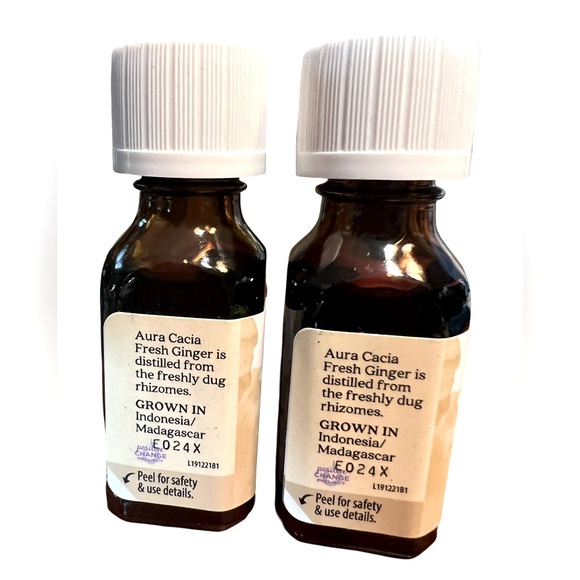 AURA CACIA  NIB  2 Bottles of Fresh Ginger Pure Essential Oil Net .5 FL Oz. each - Picture 7 of 8